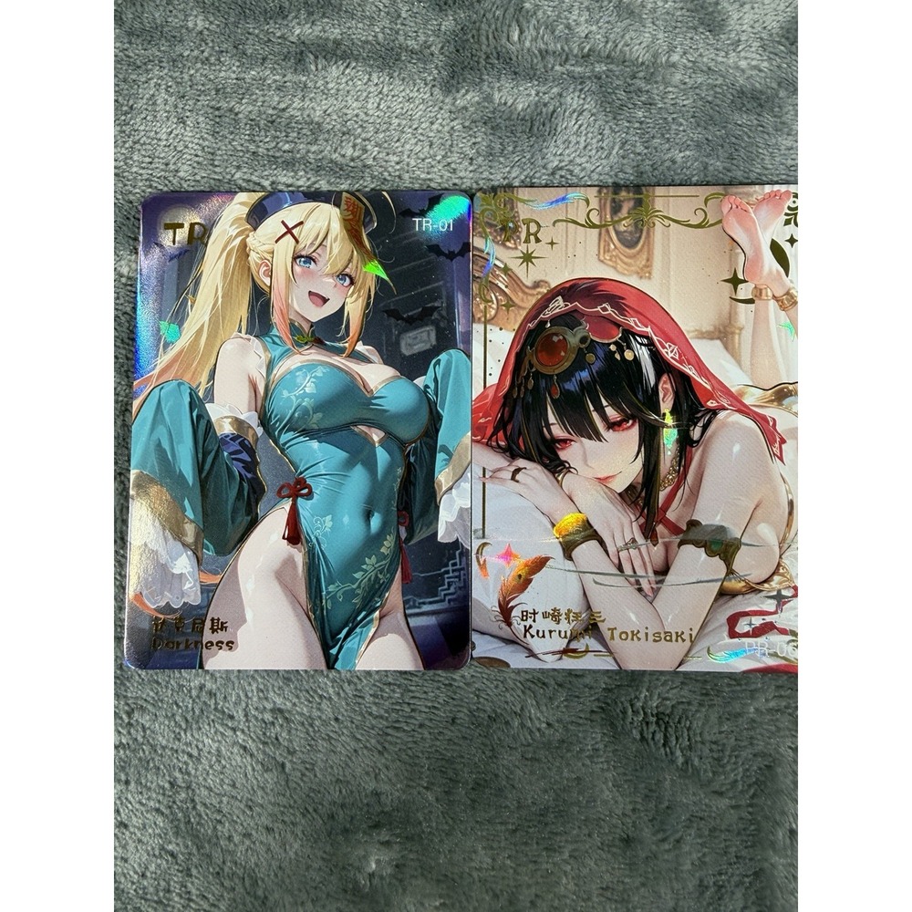 KonoSuba Darkness + Date A Live Kurumi Waifu Holo Card Lot Anime Waifu Rare
